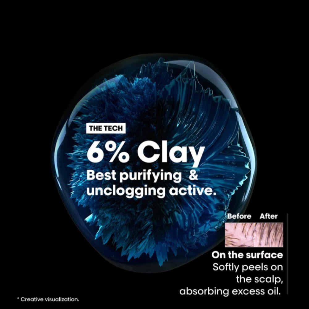 لوريال بروفسيونال سكالب ادفانسد CLAY 6% SCALP ADVANCED شامبو وماسك 2في1 منظف عميق لفروة الرأس 250مل