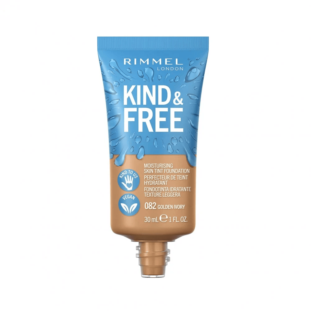 صورة ريميل لندن كايند اند فري KIND & FREE كريم أساس مرطب للوجه رقم 082 GOLDEN IVORY جولدن ايفوري 30مل