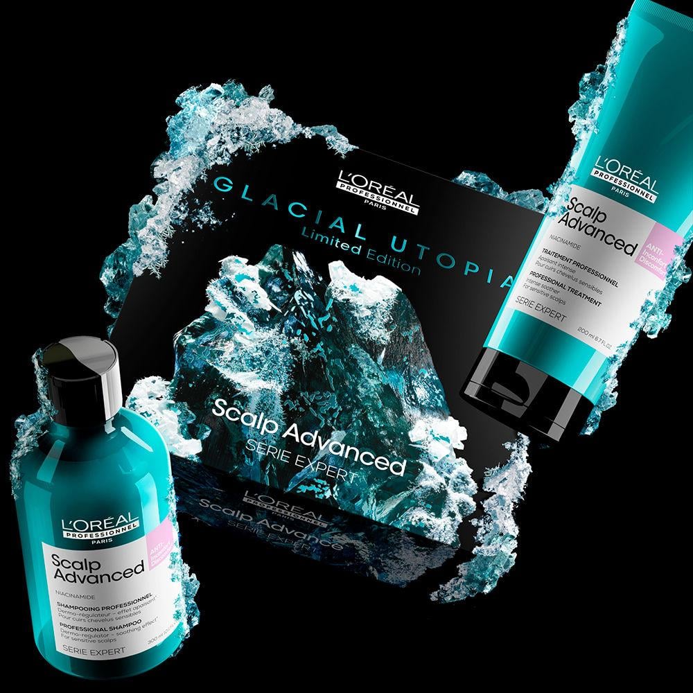 لوريال بروفسيونال سكالب ادفانسد SCALP ADVANCED  NIACINAMIDE مجموعة العناية بفروة الرأس الدهنية الحساسة شامبو وبلسم