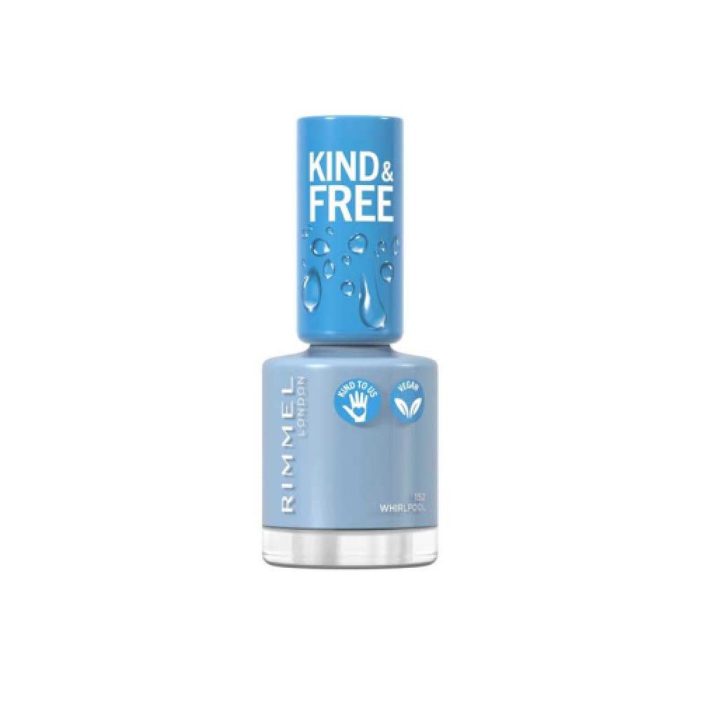 صورة ريميل لندن طلاء أظافر كايند اند فري KIND & FREE رقم 152 TIDAL WAVE BLUE تيدال ويف بلو 8مل