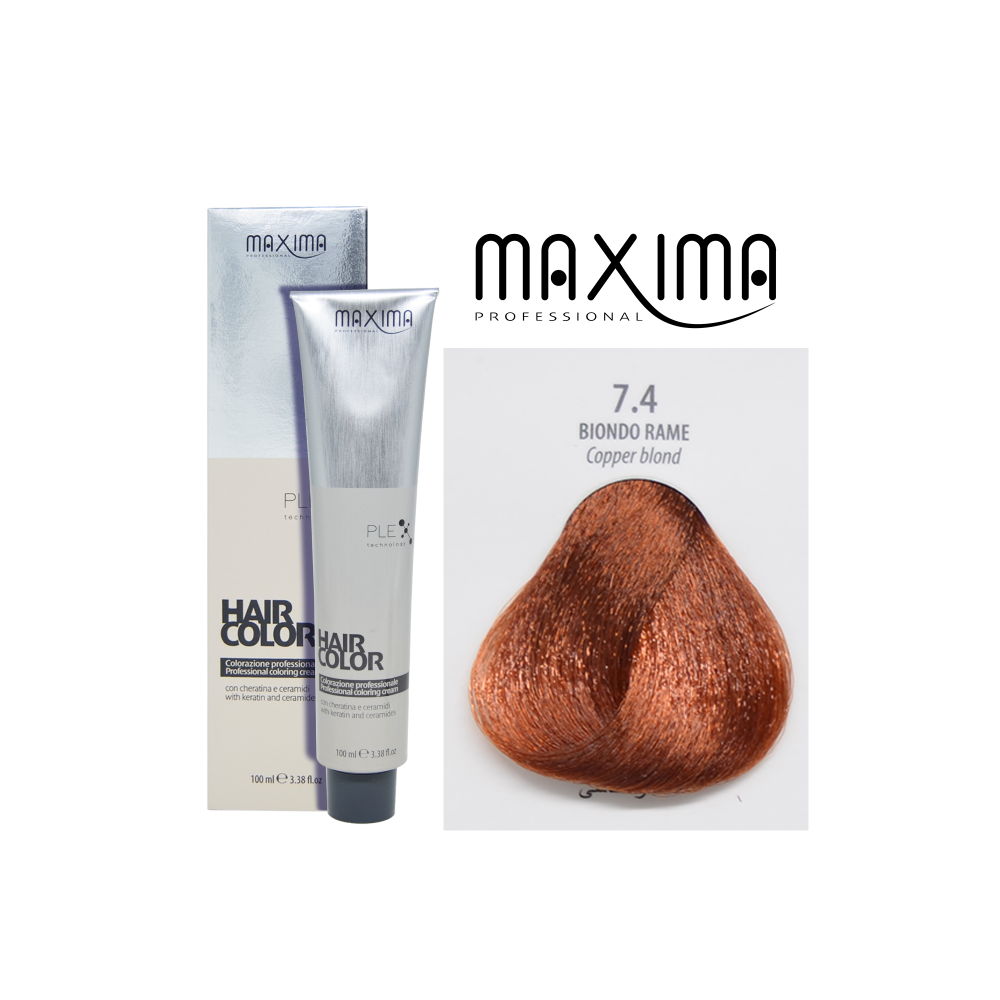 صورة مكسيما Maxima صبغة شعر أشقر نحاسي رقم 7.4
